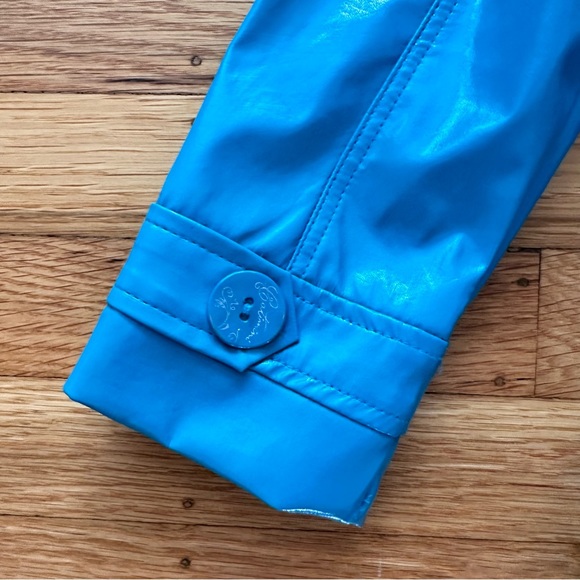 Catimini Girl's Belted Trenchcoat-Style Raincoat in Turquoise Size 6 - Picture 10 of 13